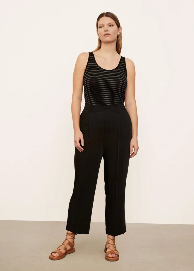 Women Extended Sizes Vince Striped Scoop Neck Camisole Blackoff White