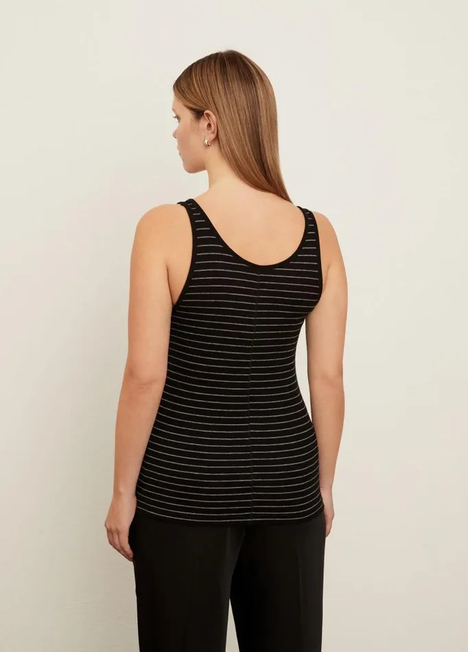 Women Extended Sizes Vince Striped Scoop Neck Camisole Blackoff White