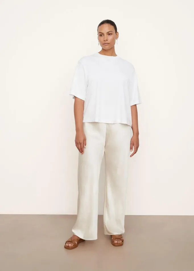 Women Extended Sizes Vince Wide Sleeve Crop TShirt Optic White