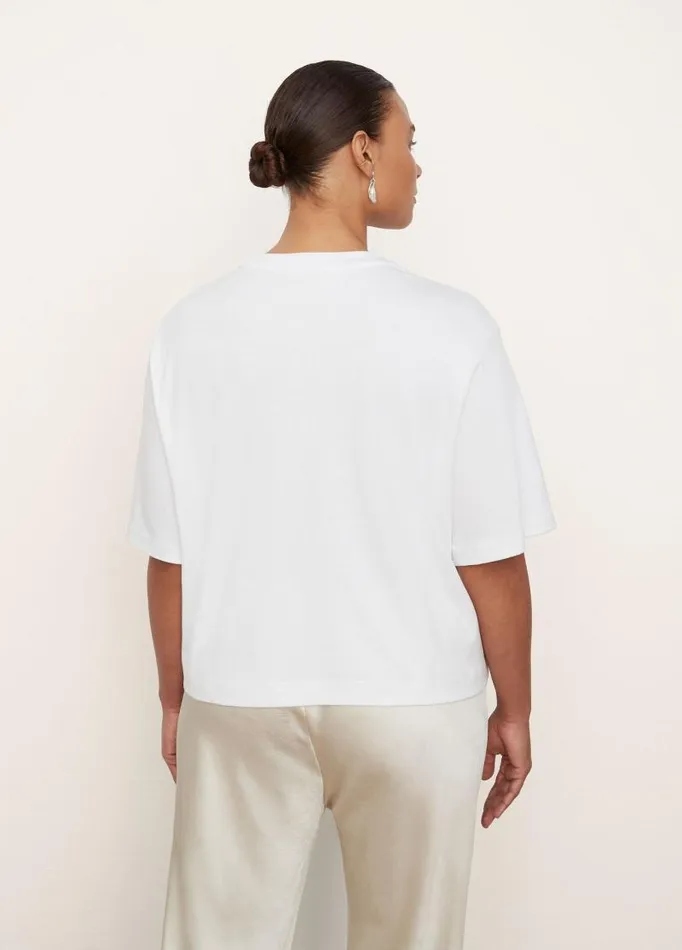 Women Extended Sizes Vince Wide Sleeve Crop TShirt Optic White