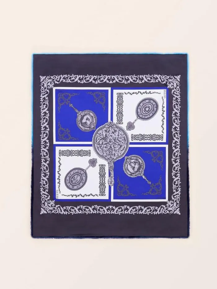 Women Faux Fur Blanket Blue Multi Guess Home Collection