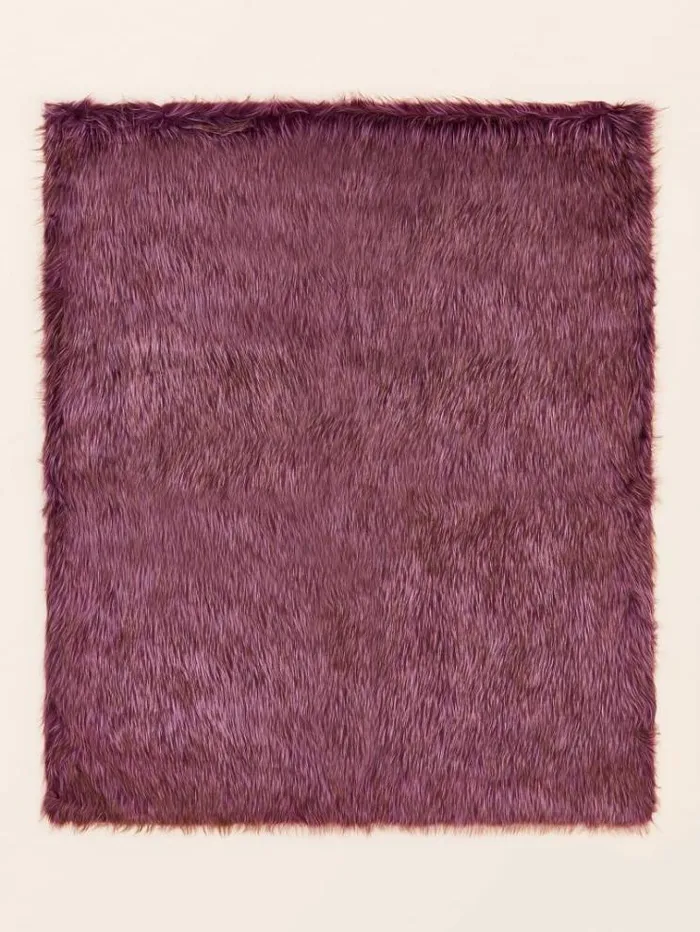 Women Faux Fur Blanket Burgundy Guess Home Collection