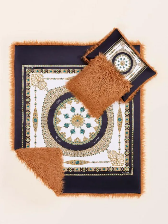 Women Faux Fur Blanket Light Brown Guess Home Collection