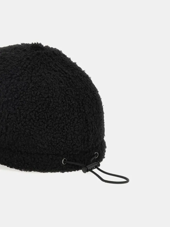 Women Faux Fur Cap Black Guess Hats And Gloves
