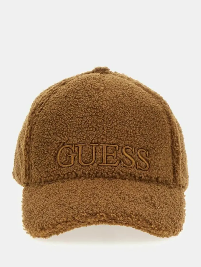Women Faux Fur Cap Caramel Guess Hats And Gloves