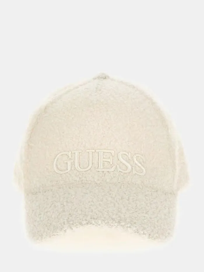 Women Faux Fur Cap Cream Guess Hats And Gloves