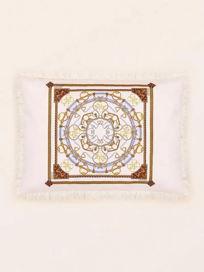 Women Faux Fur Rectangular Cushion Cream Guess Home Collection