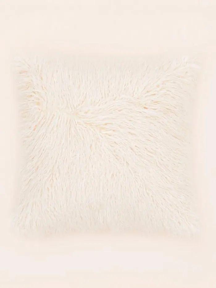 Women Faux Fur Square Cushion Cream Guess Home Collection