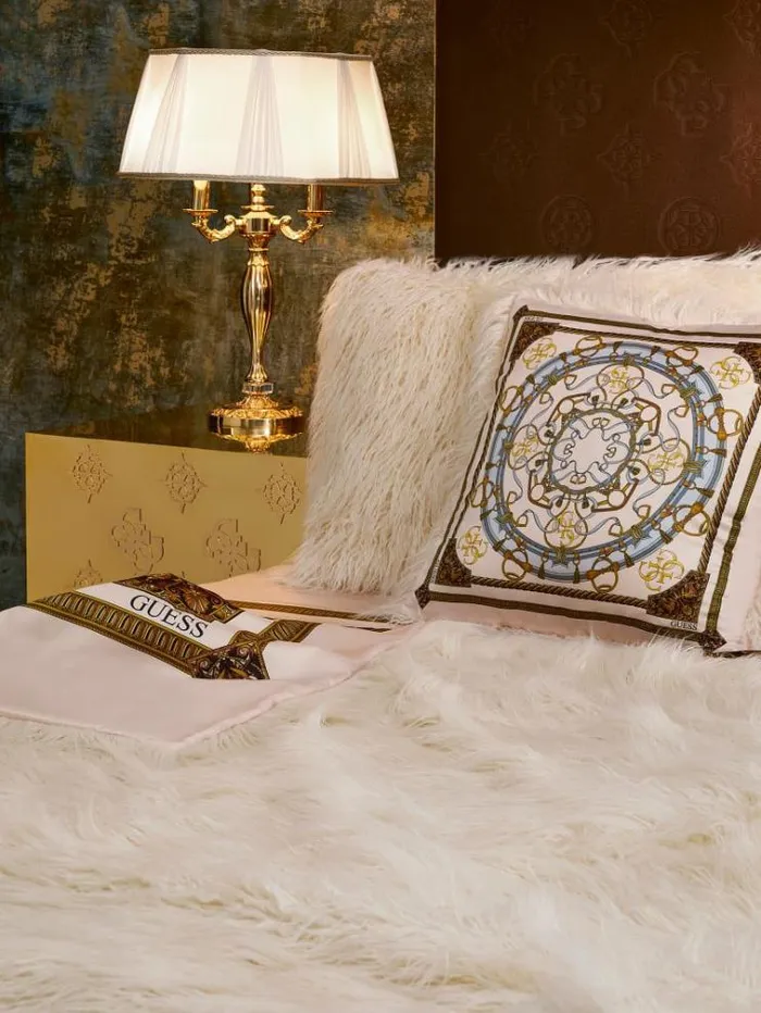 Women Faux Fur Square Cushion Cream Guess Home Collection