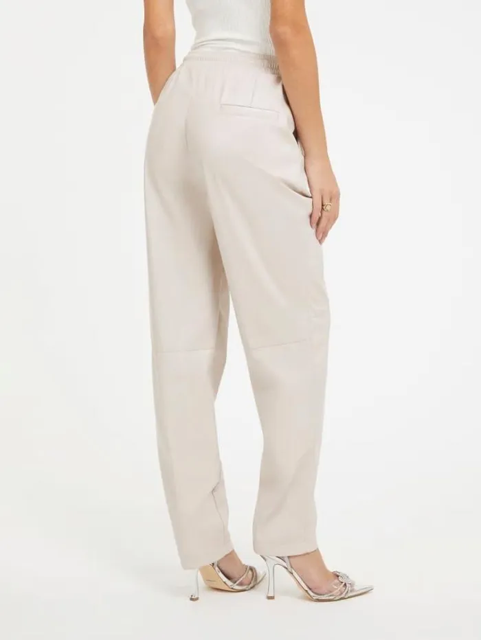 Women Faux Leather Jogger Pant Light Pink Guess Trousers