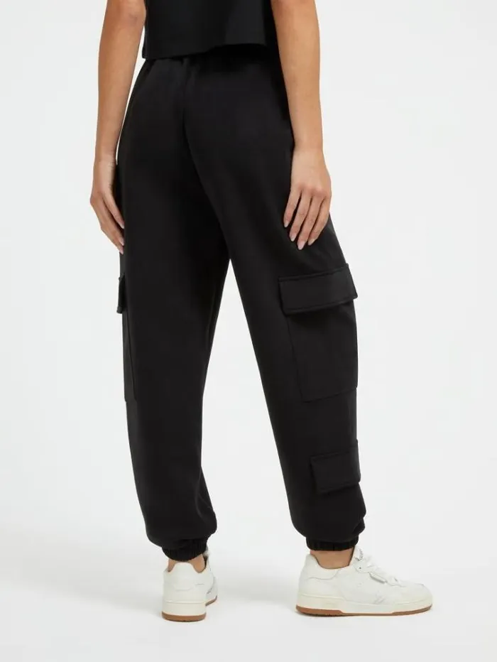 Women Faux Suede Cargo Pants Black Guess Activewear