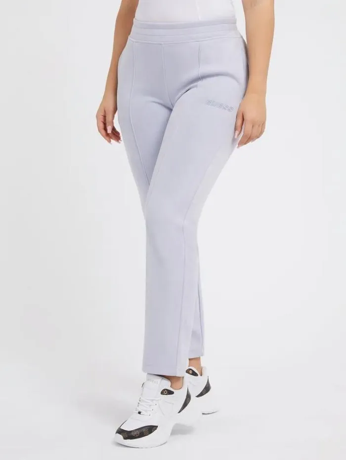 Women Faux Suede Straight Pants Lilac Guess Activewear
