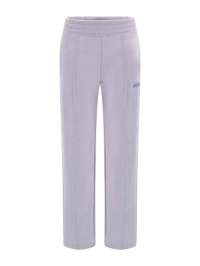 Women Faux Suede Straight Pants Lilac Guess Activewear