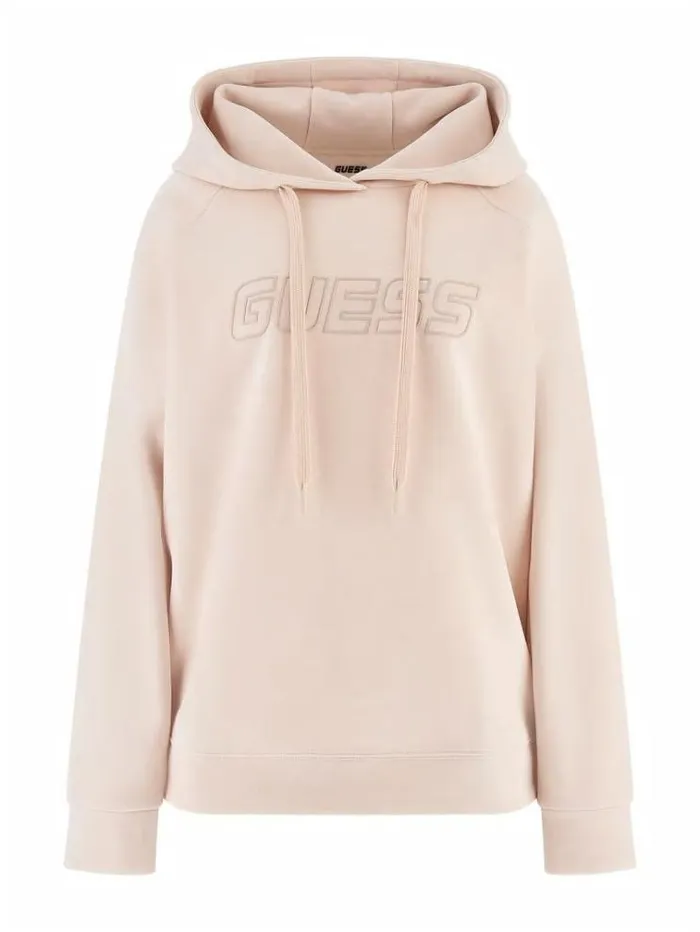 Women Faux Suede Sweatshirt Light Grey Guess Activewear