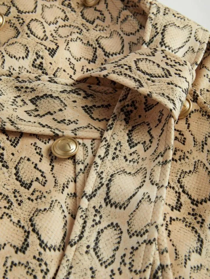 Women Faux Suede Trench Multi Beige Guess Coats And Jackets
