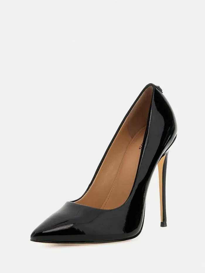 Women Felyx Genuine Patent Leather Court Shoe Black Guess Heels