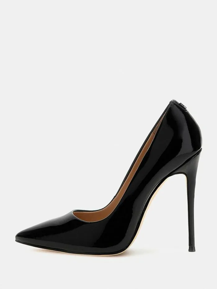 Women Felyx Genuine Patent Leather Court Shoe Black Guess Heels