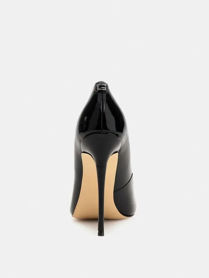 Women Felyx Genuine Patent Leather Court Shoe Black Guess Heels