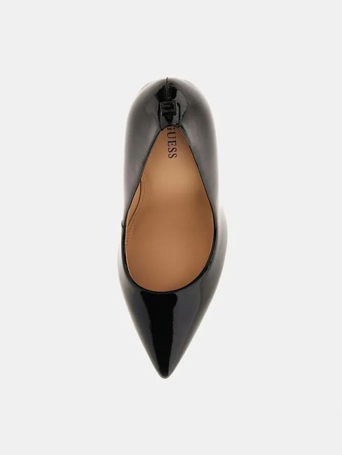 Women Felyx Genuine Patent Leather Court Shoe Black Guess Heels