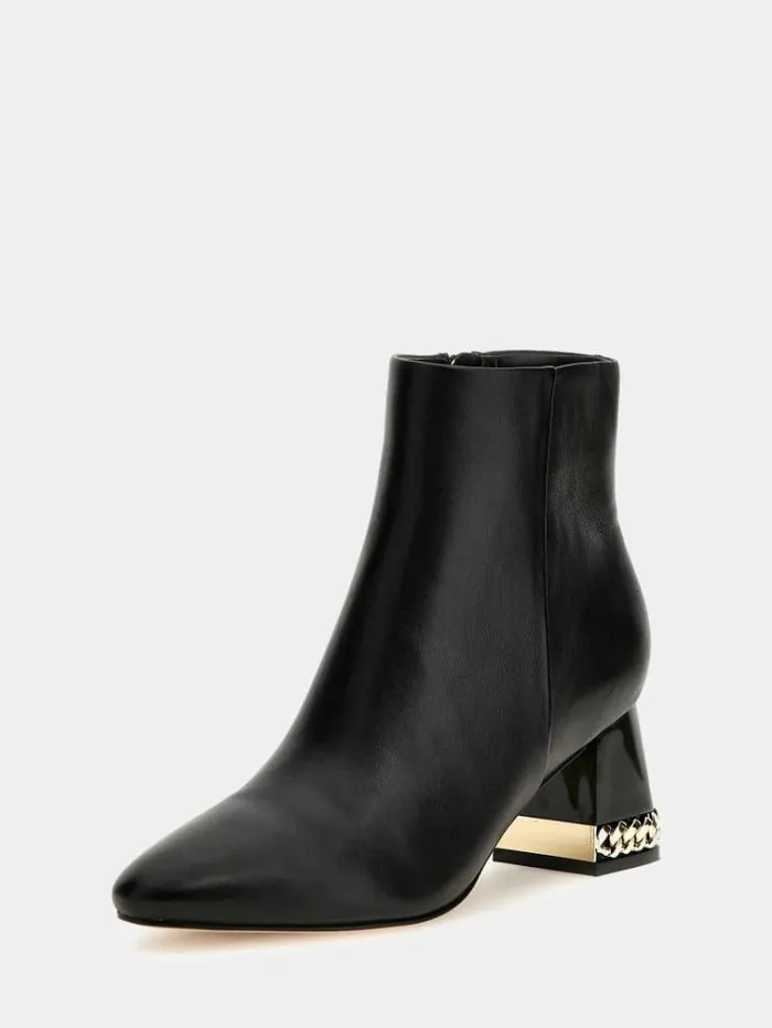 Women Fiddle Real Leather Ankle Boots Black Guess Boots And Booties