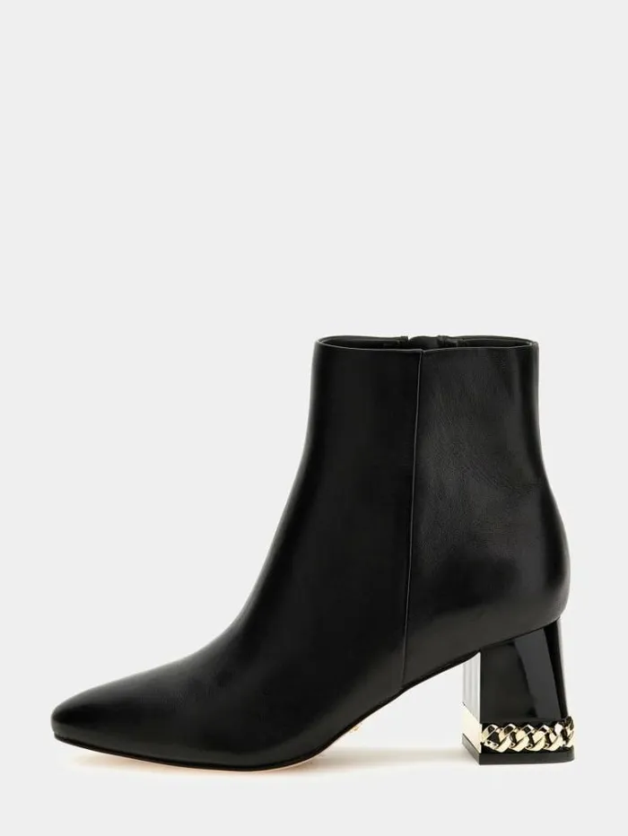 Women Fiddle Real Leather Ankle Boots Black Guess Boots And Booties