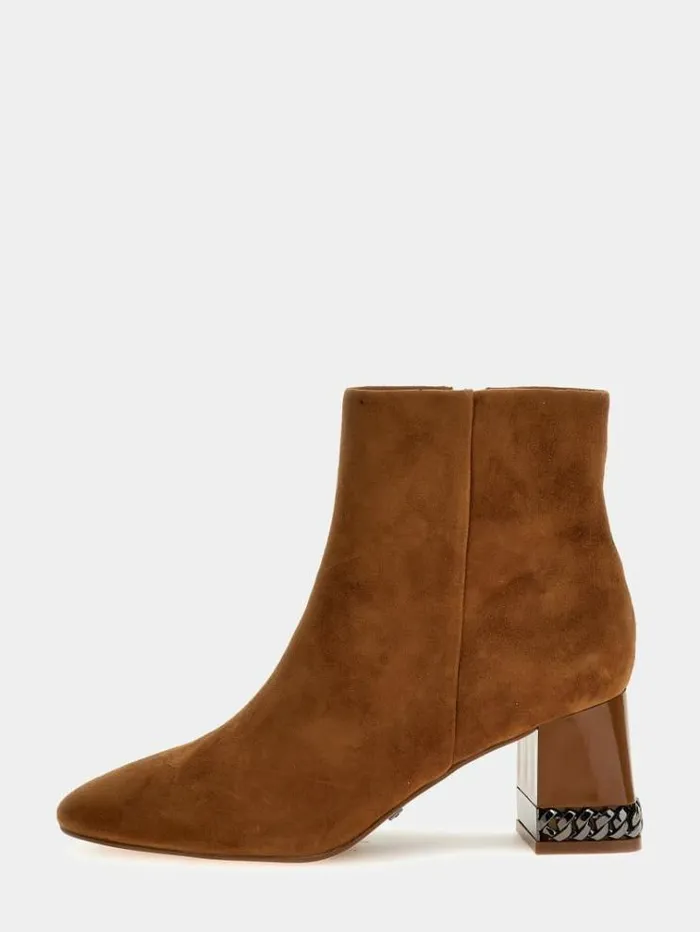 Women Fiddle Suede Ankle Boots Brown Multi Guess Boots And Booties