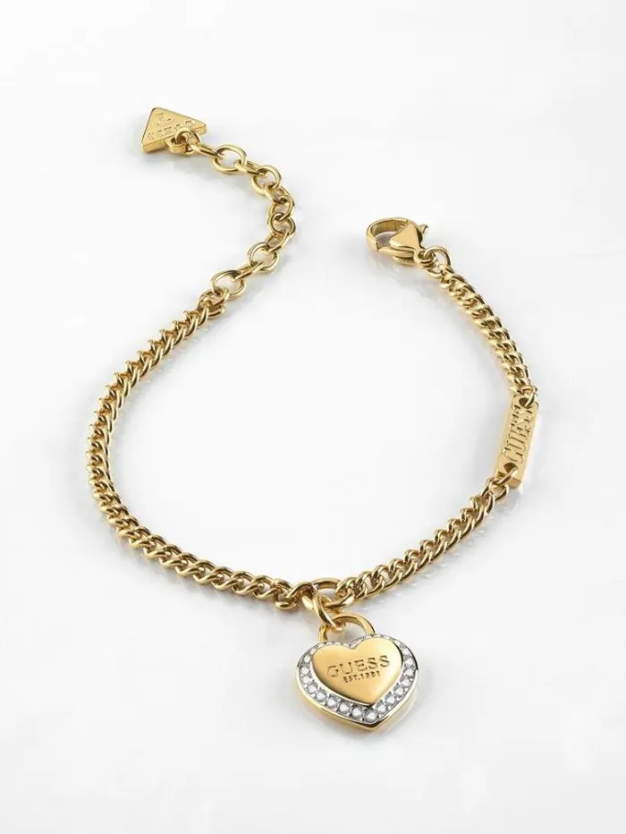 Women fine Heart Bracelet Gold Guess Jewellery