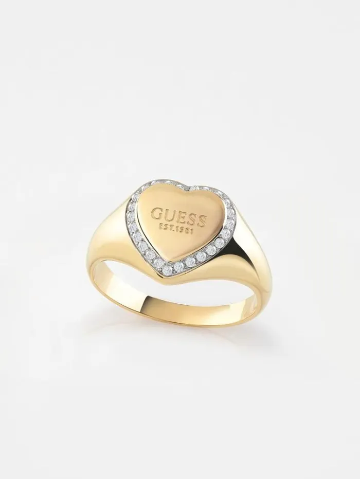 Women fine Heart Ring Gold Guess Jewellery