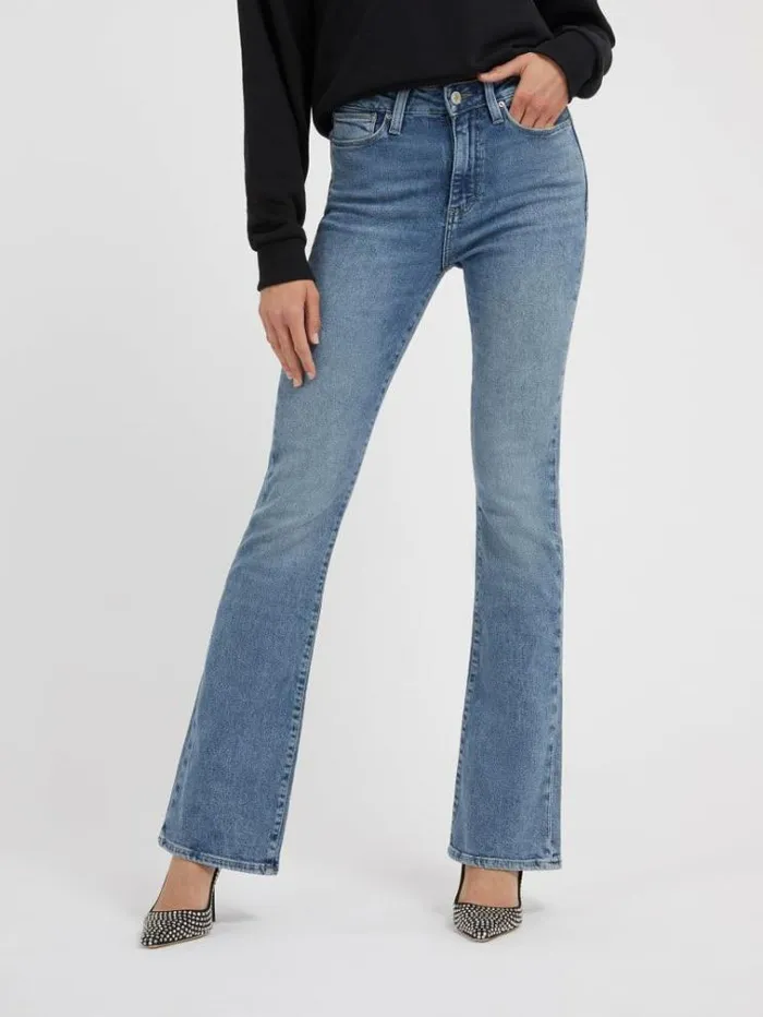 Women Flare Denim Pant Blue Guess Flared And Bootcut