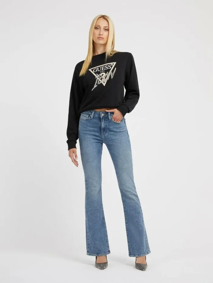 Women Flare Denim Pant Blue Guess Flared And Bootcut