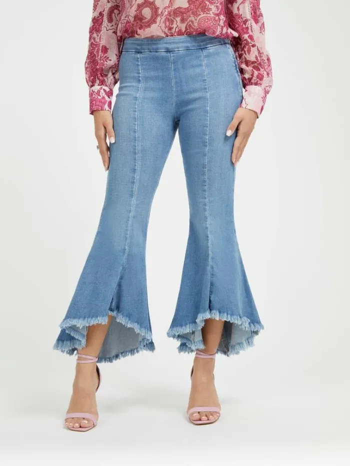 Women Flare Denim Pant Light Blue Guess Flared And Bootcut