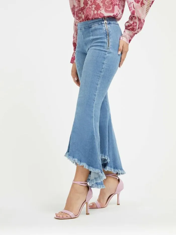 Women Flare Denim Pant Light Blue Guess Flared And Bootcut