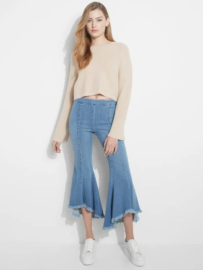 Women Flare Denim Pant Light Blue Guess Flared And Bootcut