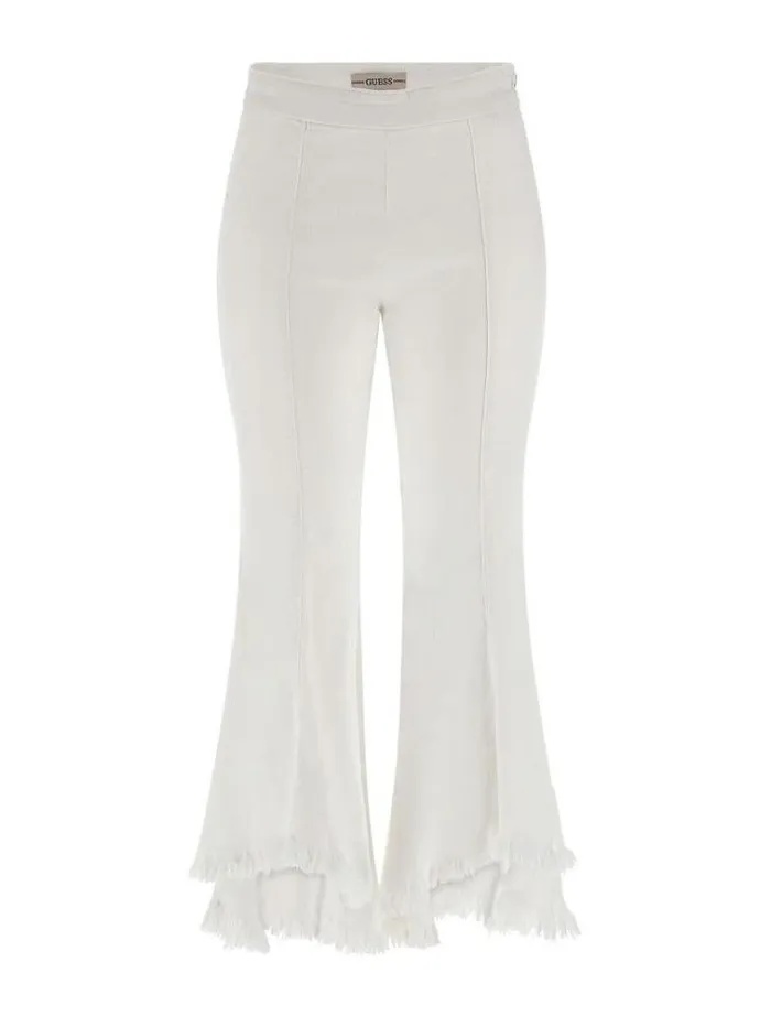 Women Flare Denim Pant White Guess Flared And Bootcut