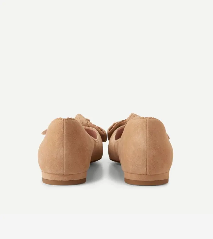 Women Flats and SlipOns Cole Haan Bellport Bow Skimmer Flats Blush Tan