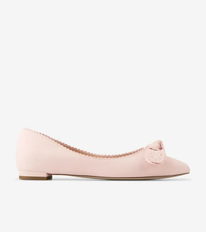 Women Flats and SlipOns Cole Haan Bellport Bow Skimmer Flats Primrose Pink