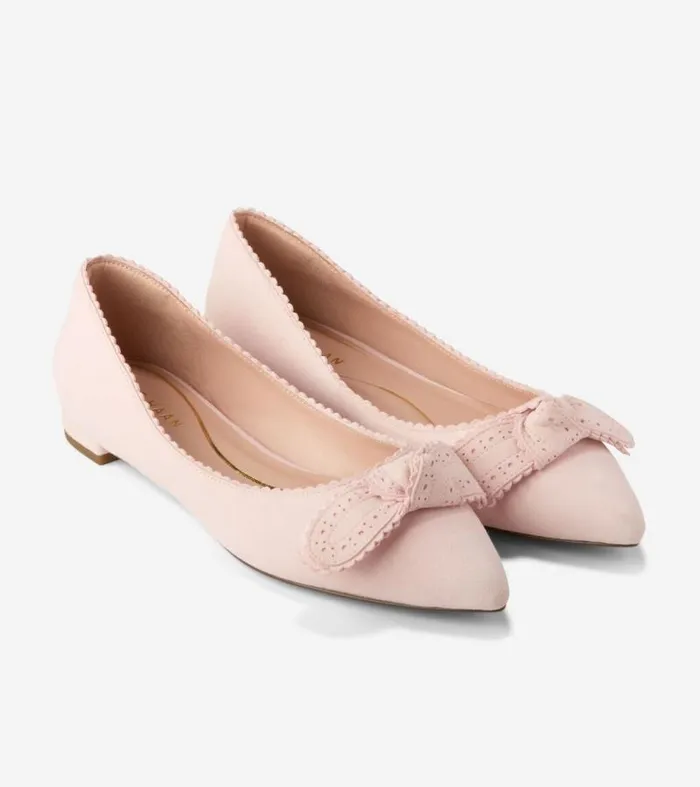Women Flats and SlipOns Cole Haan Bellport Bow Skimmer Flats Primrose Pink