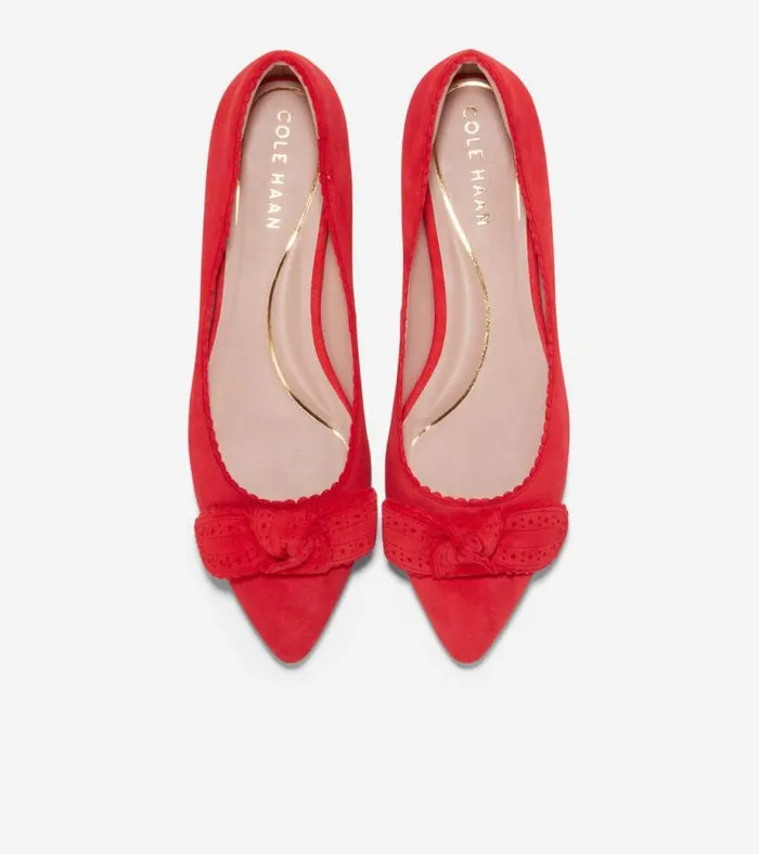 Women Flats and SlipOns Cole Haan Bellport Bow Skimmer Flats True Red