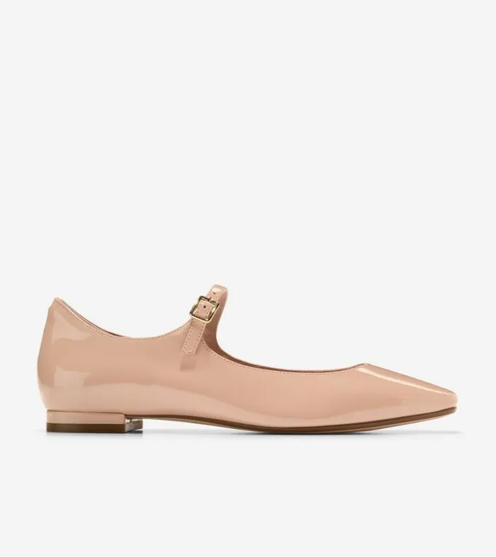 Women Flats and SlipOns Cole Haan Bridge Mary Jane Ballet Flats Brushgold