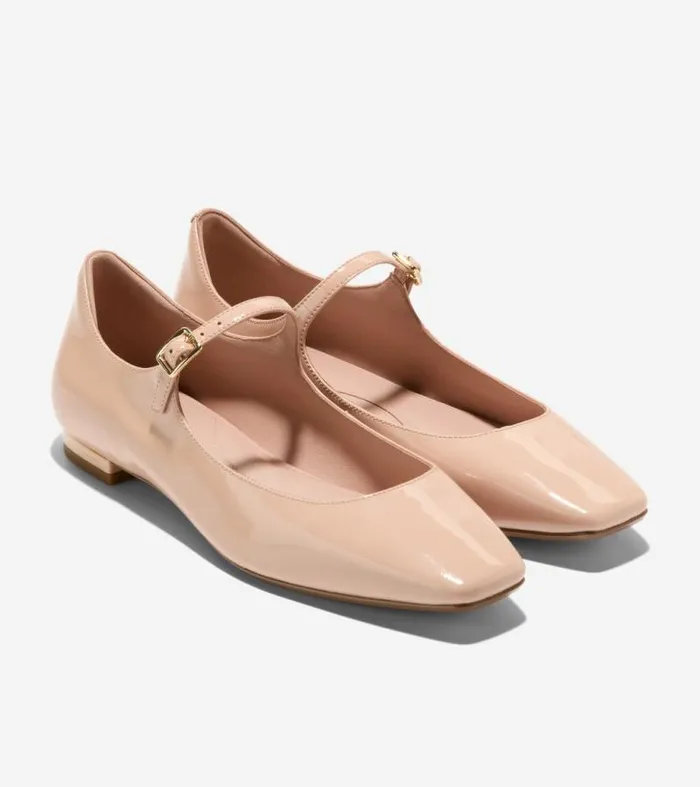 Women Flats and SlipOns Cole Haan Bridge Mary Jane Ballet Flats Brushgold