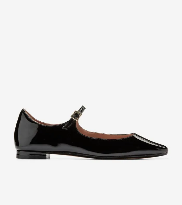 Women Flats and SlipOns Cole Haan Bridge MaryJane Ballet Flats Black Patent