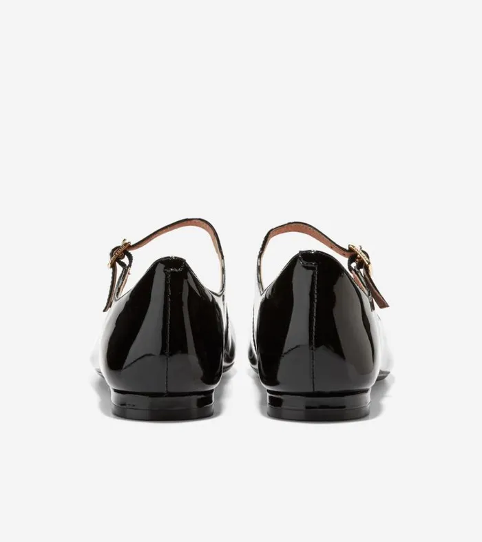 Women Flats and SlipOns Cole Haan Bridge MaryJane Ballet Flats Black Patent