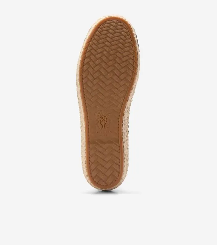 Women Flats and SlipOns Cole Haan Cloudfeel Espadrille II SlipOn Loafers Ivory Stitchlitetradesoft Gold