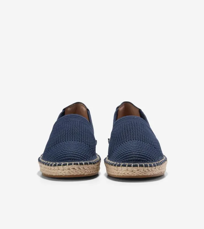 Women Flats and SlipOns Cole Haan Cloudfeel Espadrille II SlipOn Loafers Marine Blue Stitchlitetrade