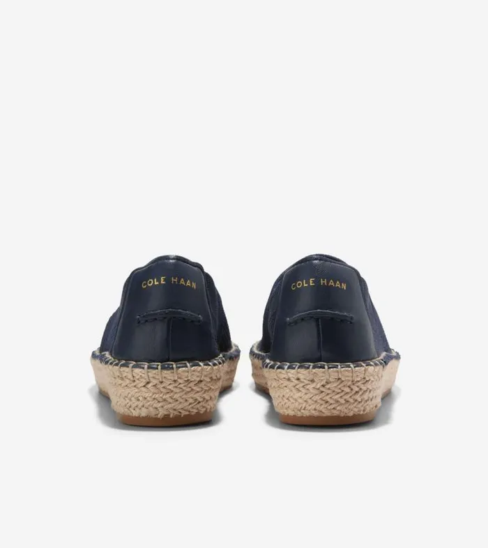 Women Flats and SlipOns Cole Haan Cloudfeel Espadrille II SlipOn Loafers Marine Blue Stitchlitetrade