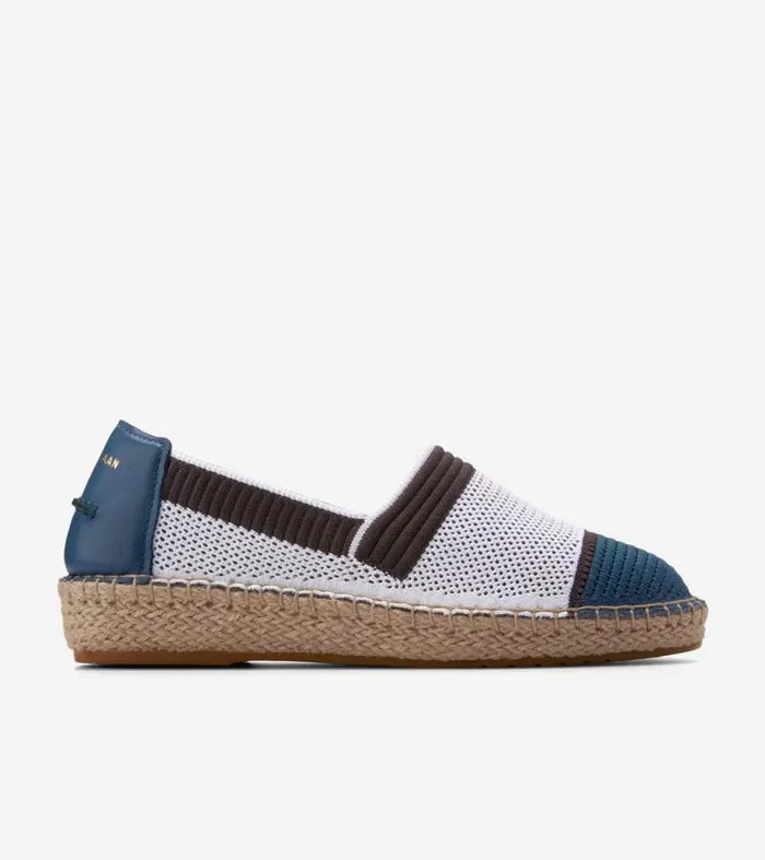 Women Flats and SlipOns Cole Haan Cloudfeel Espadrille II SlipOn Loafers Whiteblue Wing Tealchocolate Stitchlitetrade Women Flats and SlipOns Cole Haan Cloudfeel Espadrille II SlipOn Loafers Whiteblue Wing Tealchocolate Stitchlitetrade