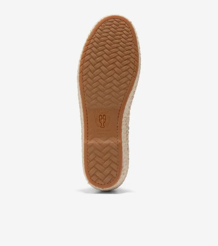 Women Flats and SlipOns Cole Haan Cloudfeel Espadrille II SlipOn Loafers Whiteblue Wing Tealchocolate Stitchlitetrade