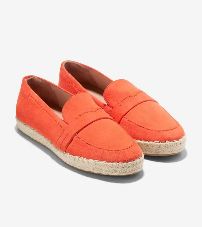 Women Flats and SlipOns Cole Haan Cloudfeel Montauk Espadrille Loafers Nasturtium Orange