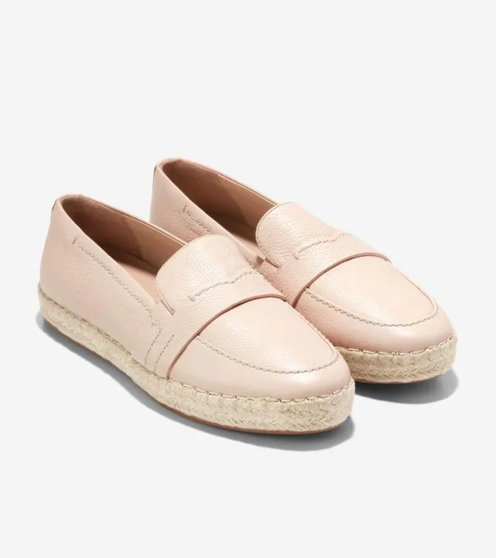 Women Flats and SlipOns Cole Haan Cloudfeel Montauk Espadrille Loafers Sandollar Beige