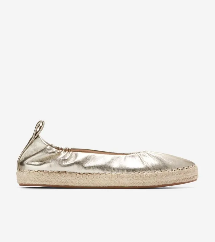 Women Flats and SlipOns Cole Haan Cloudfeel Seaboard Ballet Flats Soft Gold